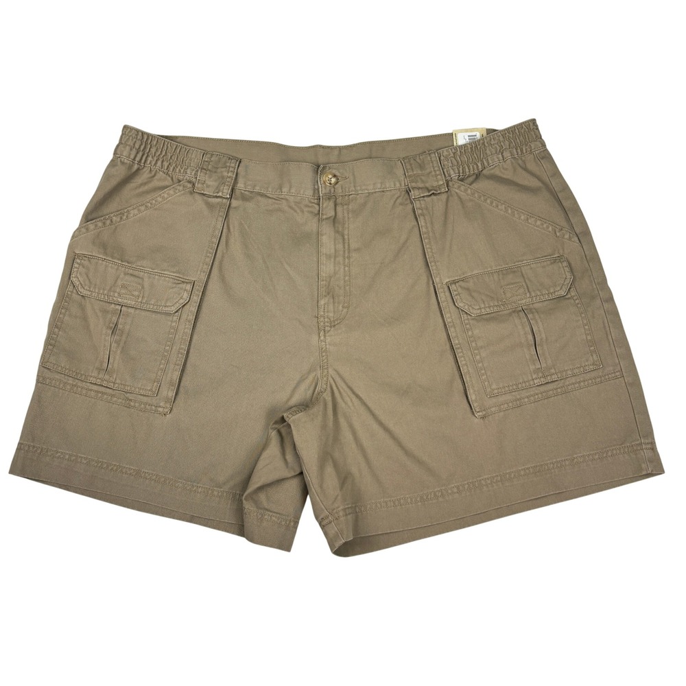 Outdoor Life Explorer Cargo Shorts 44 Khaki Tan 6" Inseam Cotton Twill Mens